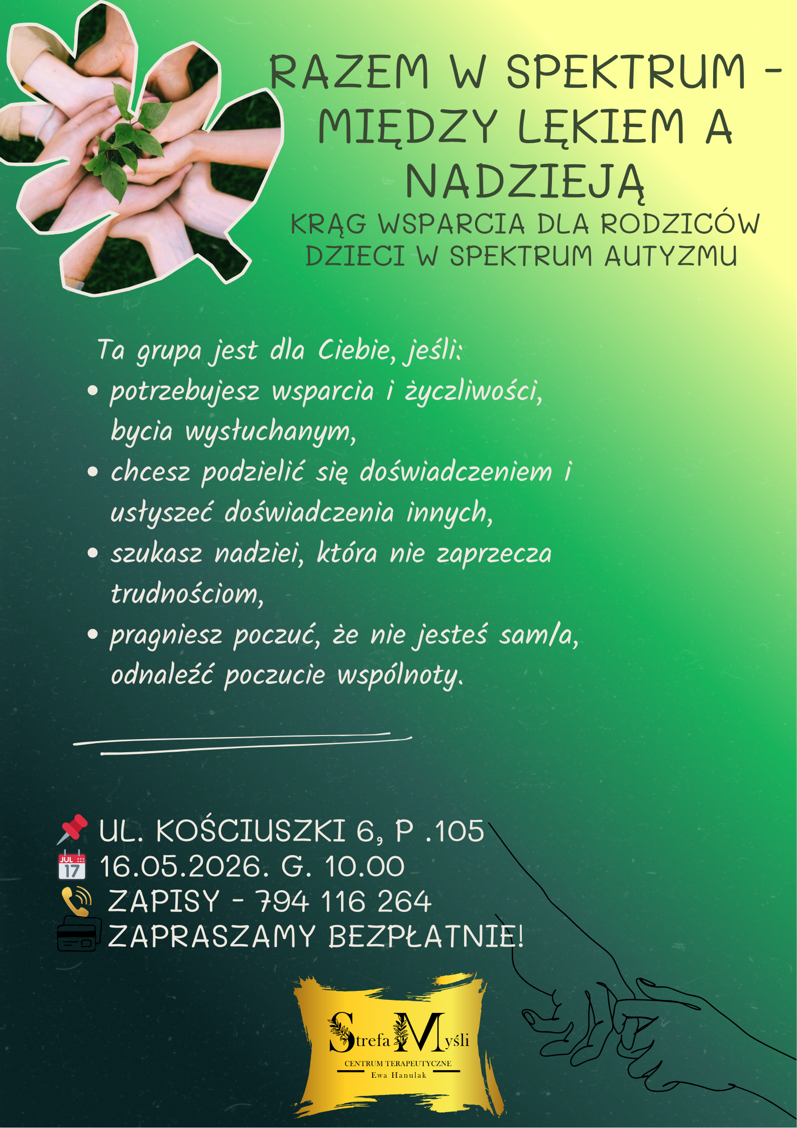 Krąg wsparcia dla RODZICÓW dzieci w spektrum autyzmu "RAZEM W SPEKTRUM – MIĘDZY LĘKIEM A NADZIEJĄ